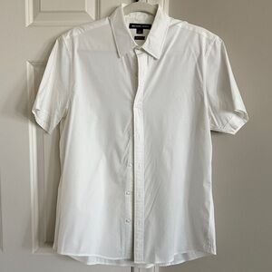 Michael Kors Men's White Short Sleeve Button-Down Shirt
